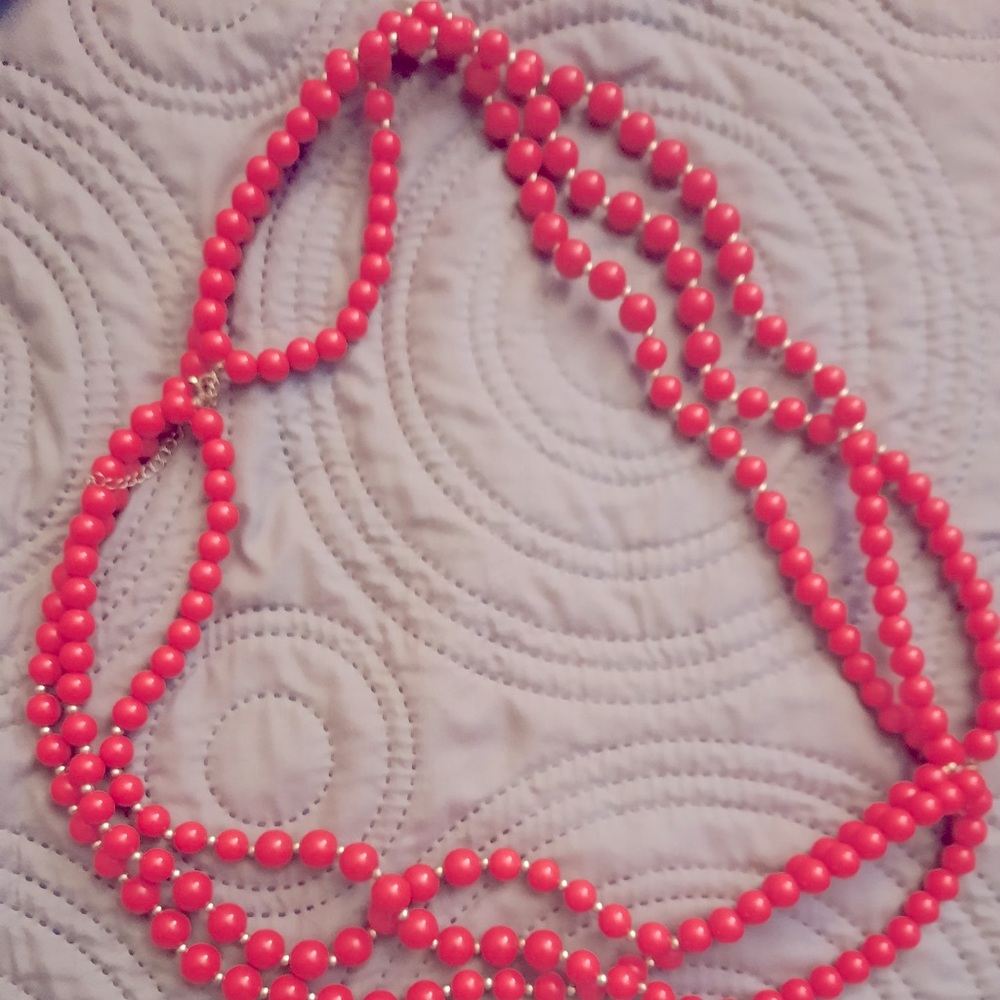 Red necklace & Matching Earrings